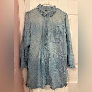 Old Navy light denim shirt dress, size large